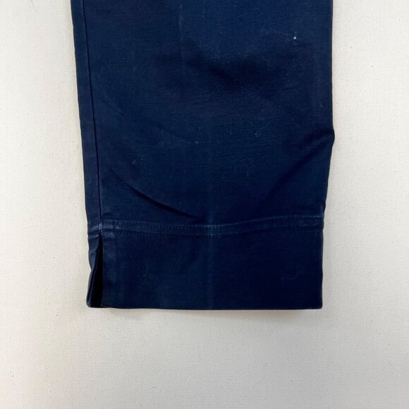 Ellen Tracy Women’s Flat Front Ankle Chino Pants Navy Side Zipper Sz 8 - Picture 5 of 9